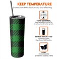thumbnail image 2 of Green Check Skinny Tumbler 20oz - Insulated Water Bottle- Birthday Gifts for Mom Sister Friends Women, 2 of 7