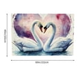 thumbnail image 4 of ZFLMY Swans Heart Shape Watercolor Polyester Wall Art Tapestry for Living Room Bedroom Dorm Decoration, Decorative Wall Hanging, Various Sizes Available 60x40in, 4 of 7