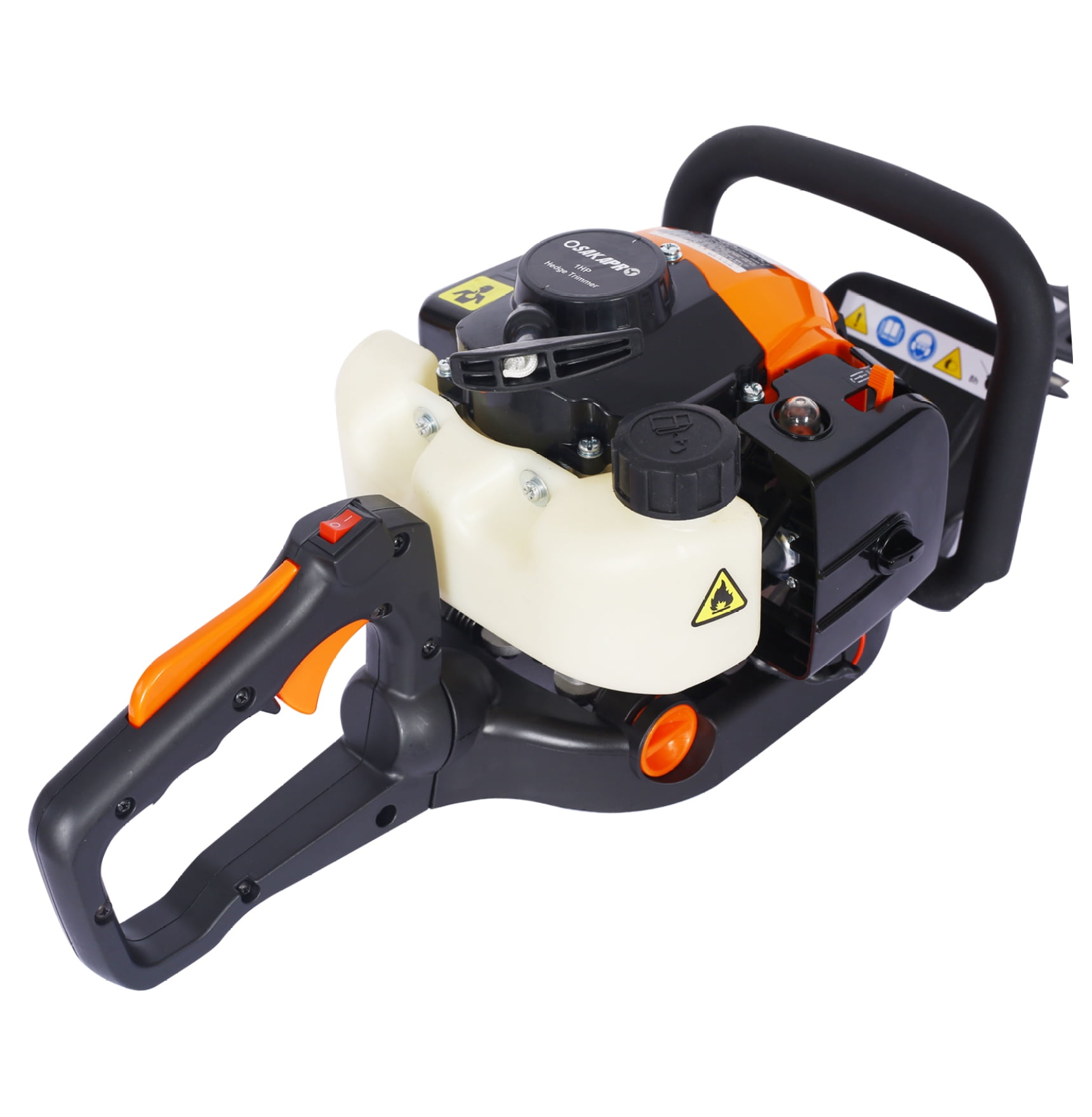 26cc Gas Hedge Trimmer 24 Inch Double Sided - Recoil Start, Lightweight & Low Vibration