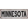 thumbnail image 1 of MINNESOTA Vintage Look Rustic Metal City State Sign 8 x 24 Matte Finish Metal 108240041214, 1 of 1