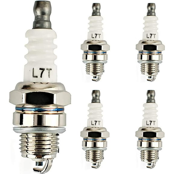 5 Piece Spark Plug L7T Lawn Mower Small Engine Accessory Parts Compatible Replacement Spark Plugs for Brushcutters and Chainsaws Replace
