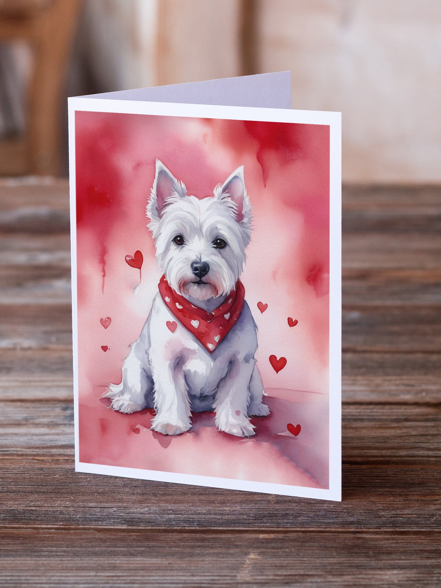 Westie My Valentine Greeting Cards Pack of 8 7 in x 5 in