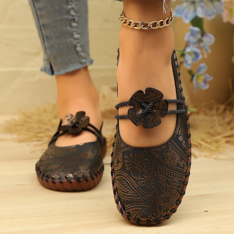 Viluyesy Womens Loafers, Floral Single Band Soft Sole  display picture 2
