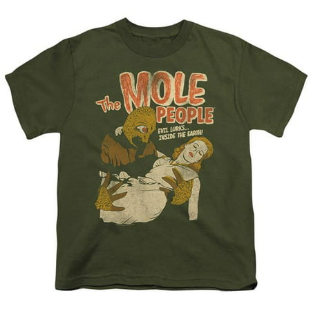 Trevco Sportswear UNI1270-YT-2 Universal Monsters & The Mole People-Short Sleeve Youth 18-1 T-Shirt, Military Green -