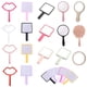 thumbnail image 2 of Espejo de maquillaje de mano para extensión de pestañas, espejo de tocador de maquillaje cuadrado con mango, espejo de mano, espejos compactos para salón de SPA Gao Jinjia LED, 2 of 2
