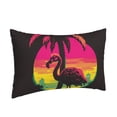 thumbnail image 2 of Binfone Flamingo And Palm Trees At Sunset Standard Size Pillowcase, Long Staple Pure Cotton Envelope Closure Pillow Cover (Pillow core not included),16"x24", 2 of 7