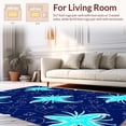 thumbnail image 2 of ODIKA 3'x5' Machine Washable Non-Slip Area Rug, Underwater Starfish and Bubble with Flowing Lines High Traffic Rug, Blue, 322610, 2 of 7