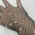 thumbnail image 5 of Black White Red Long Mesh Gloves With Rhinestones Hollow Fishing Net Women's Gloves Finger Fancy Cosplay Fishnet Gloves, 5 of 9