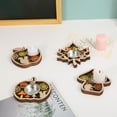 thumbnail image 6 of Sylvtty Wooden Candle Plate Holder Tray Tabletop Tealight Pillar Display Tray Wood Pumpkin Bat Ghost Maple Leaf Table Centerpiece for Halloween Thanksgiving Fall Decor, 6 of 7