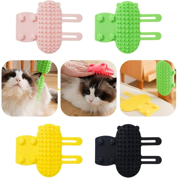 Cat Self Wall Corner Groomer Scratcher,2-in-1 Silicone Cat Face Scratchers,Pet Self Groomer for Indoor Cats,Adjustable Cat Face Scratchers for Climbing Frames&Table Legs, Reduces Shedding