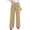 Beige-pants, variant on Womens High Waisted Dress Pants, Wide Leg Elastic Waist Work Office Pants, Ruched Business Casual Work Trousers with Pockets