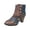 Brown, variant on Retro Colorful Patchwork Ankle Boots for Women Chunky Block Heel Printed Short Boots Side Buttons and Zipper Festival Footwear Fall Winter