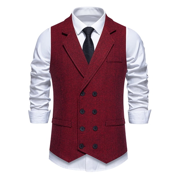 Camisa de Botón para Hombre, Cuello Retro Sólido Turndown Tanque sin Mangas con Bolsillos, Blusa de Moda Casual