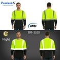 thumbnail image 3 of ProtectX High Visibility Long Sleeve Shirts Reflective Hi Vis Safety Shirt for Men Class 2 Construction Shirt 1 Pack Green Medium, 3 of 6