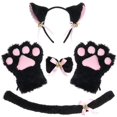 thumbnail image 1 of RV Accesorios de vestir Vestido de niña Gatito Oreja Garra Collar de cola (Negro) Rojo Verde, 1 of 5