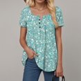 thumbnail image 2 of vigerkar Womens Tunic Tops To Wear With Leggings Summer Short Sleeve Mint Green, L, 2 of 4