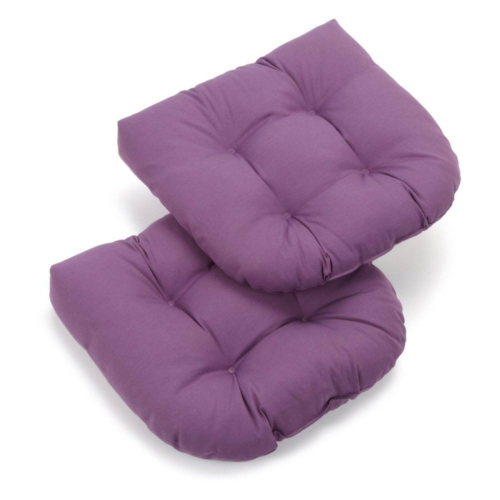 Blazing Needles Twill UShaped Indoor Chair Cushion Set of 2