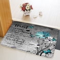 thumbnail image 2 of Teal Floral Bath Mats Daisy Flower Butterfly Bathroom Rugs Inspirational Quote Motivational Words Rustic Farmhouse Plant Country Turquoise Blue Bedroom Kitchen Indoor Floor Carpet 16x24 in, 2 of 4