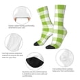 thumbnail image 3 of Fuzoiu White Green Plaid Print Athletic Crew Socks for Men & Women,Casual Crew Socks,Above Ankle Crew Socks for Business, Casual, 3 of 6