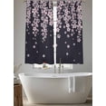 thumbnail image 5 of Spring Floral Sheer Curtains 2 Panels Set Japanese Watercolor Cherry Blossom Romantic Black Sheer Window Curtains Light Filtering Rod Pocket Voile Drapes for Bedroom Living Room 52"X72", 5 of 9