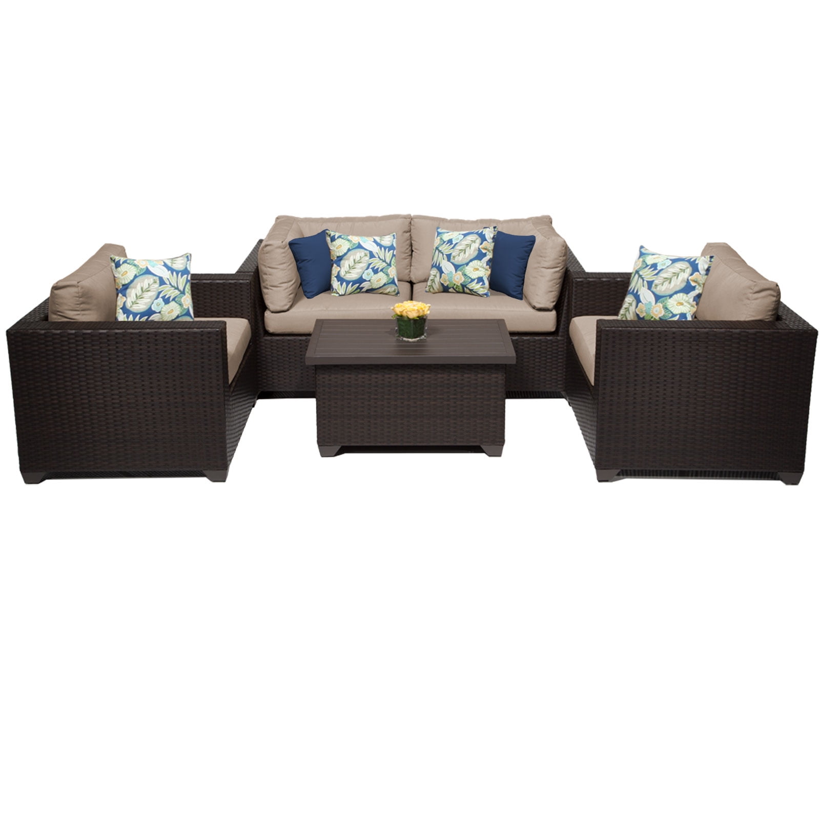 Premier 5 Piece Outdoor Wicker Patio Furniture Set 05b by TK Classics