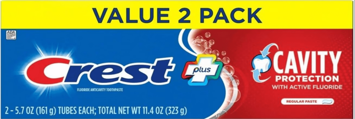 (2 pack) Crest Fluoride Anticavity Toothpaste Cavity Protection Regular Paste Pack of 2