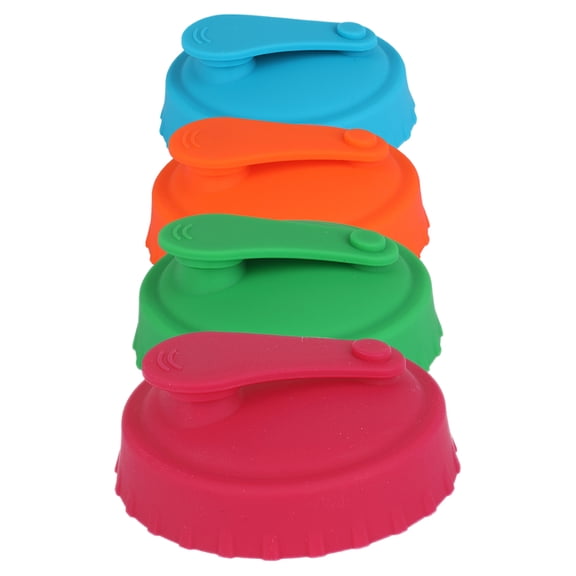 RENACLIPY 4-Pack Orange Silicone Soda Can Caps Carbonation Saver Seals for Outdoor, Beach, Party, and Picnic Use