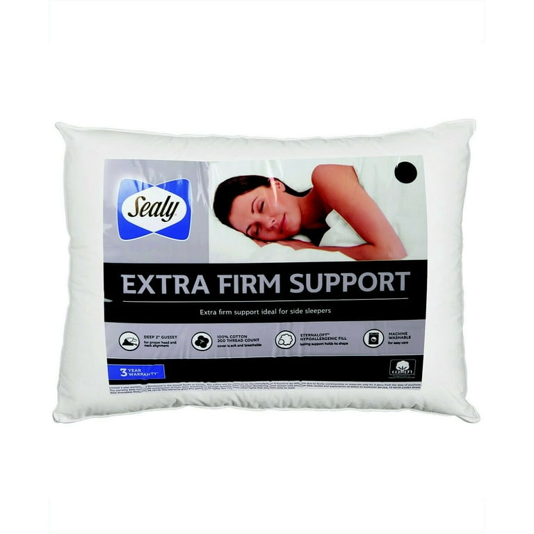 Sealy Extra Firm Support 100 Cotton Bed Pillow STANDARD QUEEN White
