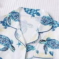 thumbnail image 6 of XIAONU Womens Sea Life Print Pajama Set Piped Trim Long Sleeve Top And Pants Sleepwear Cozy Lightweight Pajamas For Nightwear White, 6 of 9