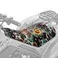 thumbnail image 2 of Renewold Heavy Duty ATV Seat Cover 25.2x10 Inch, Waterproof & UV Resistant ATV Accessories Decor for Off-Road Fits for Yamaha Kodiak 450, Kawasaki, American Tribal Highland Cow Sunflower, 2 of 7