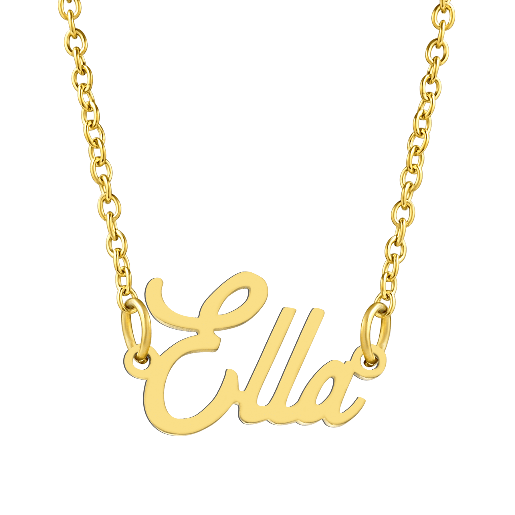 Maju Designers Gold Plated Stainless Steel Personalized Name Pendant Necklace, Ella