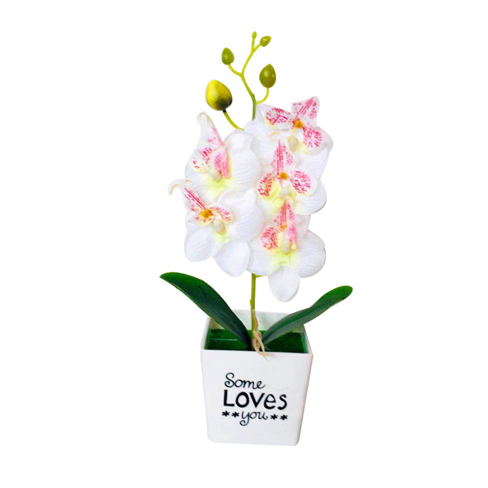 NEW Artificial Silk Butterfly Orchid Flower Plant Pot Wedding Home Office Decor 