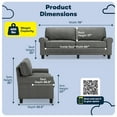 thumbnail image 2 of Serta Copenhagen 78" Rolled Arm Sofa with Removable Covers Gray, 2 of 16