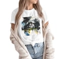thumbnail image 2 of NAMTYQX Hawaiian Shirts for Women Lightweight Crew Neck Plus Size Print Loose Fit Cute mit Print Short Sleeve Breathable T Shirts for Women Black Size M, 2 of 5