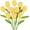 Yellow, variant on Dalrosia 10PCS Crochet Tulips Flowers Artificial Flowers Bouquet Handmade Knitted Tulip Bouquets with Leave and Long Stem for Home Centerpieces Decor Valentine's Day Wedding Anniversary