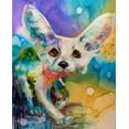 thumbnail image 2 of Art by Leslie Franklin 12x14 Black Ornate Wood Framed with Double Matting Museum Art Print Titled - Im a Bit Fennec-y, 2 of 4