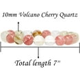 thumbnail image 2 of Angelstones Synthetic Volcano Cherry Quartz Genuine Semi-Precious Gemstones Healing 10mm Beaded Stretch Bracelet 7" Unisex, 2 of 4