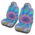 thumbnail image 1 of Easy to Install Car Universal Seat Cover, Abstract Psychedelic Vortex Four Seasons Universal Front Seat Cover, 2-Piece, 1 of 8