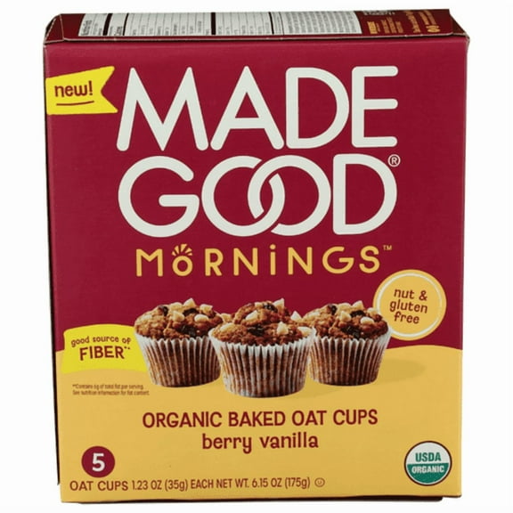 Madegood Organic Berry Vanilla Baked Oat Cups 5 Pack