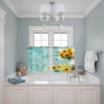 thumbnail image 3 of 2 Panels Kitchen Tier Curtains 39 Inch Length, Watercolor Grommets Window Treatment Curtain, Lemon Lake Aqua Summer Ocean Watercolor Thermal Curtains Drapes for Living Room/Bathroom, 3 of 9