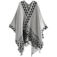 thumbnail image 1 of LinYooLi Women Tassel Shawl Wraps Open Front Poncho Sweater Cardigan Cape Blanket for Party Travel Office, 1 of 6