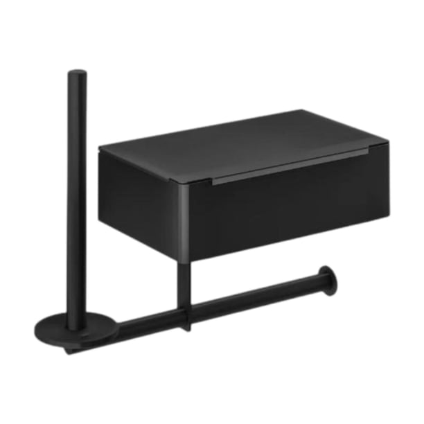 Portarrollos de papel higiénico con estante, con caja para toallitas húmedas, dispensador de toallitas húmedas decorativo para montaje en pared, porta
