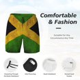 thumbnail image 3 of Mens Swim Trunks Jamaican Flag Quick Dry Board Shorts with Compression Liner, 3 of 6