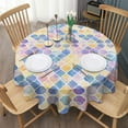 thumbnail image 3 of Design Pattern Round Tablecloth 60 Inch – Waterproof Polyester Table Cover with Full Print Design, Wrinkle Resistant & Washable for Kitchen Dining Party Decor, 3 of 6
