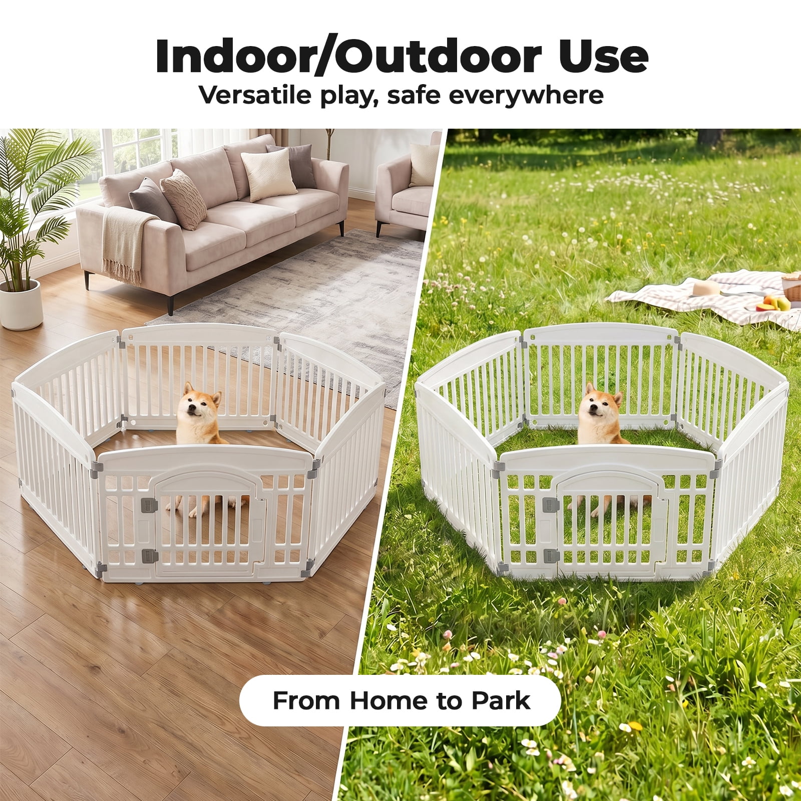 Alvantor Portable Foldable Dog Playpen for Indoor and Outdoor Use - Safe, Easy to Clean, Ideal for Small Medium Dogs