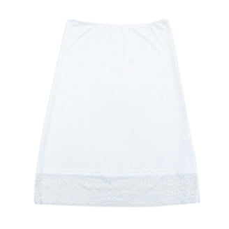 Under Moments Women's White Nylon Half Slip Anti-Static Medium with Lace