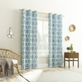 thumbnail image 4 of No. 918 Hastings Watercolor Medallion Semi-Sheer Grommet Curtain Panel, 40"W X 84"L, Denim Blue, 4 of 6