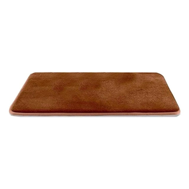 Rongfmy Soft Memory Foam Bath Mat, Non- Absorbent Velvet Bath Rug, Rug, Coffee 50x80cm