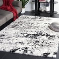 thumbnail image 2 of SAFAVIEH Lindsay Edna Distressed Polyester Shag Area Rug, Grey/Black Ivory, 4' x 6', 2 of 7