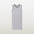 thumbnail image 5 of Men's Sleeveless V-Neck Modal Nightshirt, Loose Fit Lightweight Soft Sleep Shirt Knee Length, Breathable Comfort Casual Home Loungewear Tank Top Gray, 5 of 5